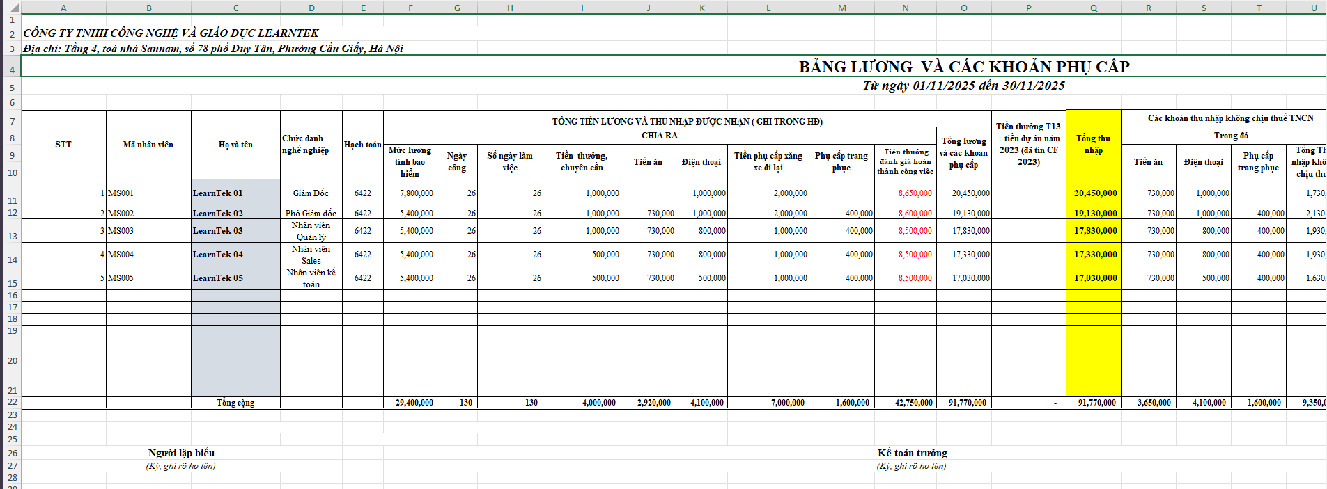 Dự án chấm công